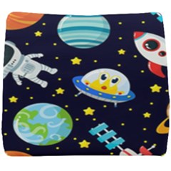 Space Seamless Pattern Seat Cushion by Vaneshart