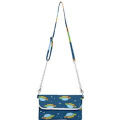 Seamless Pattern Ufo With Star Space Galaxy Background Mini Crossbody Handbag by Vaneshart