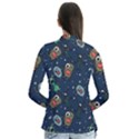 Monster Alien Pattern Seamless Background Drape Collar Cardigan View2