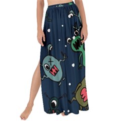 Monster Alien Pattern Seamless Background Maxi Chiffon Tie-up Sarong by Vaneshart