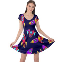 Space Patterns Cap Sleeve Dress by Vaneshart