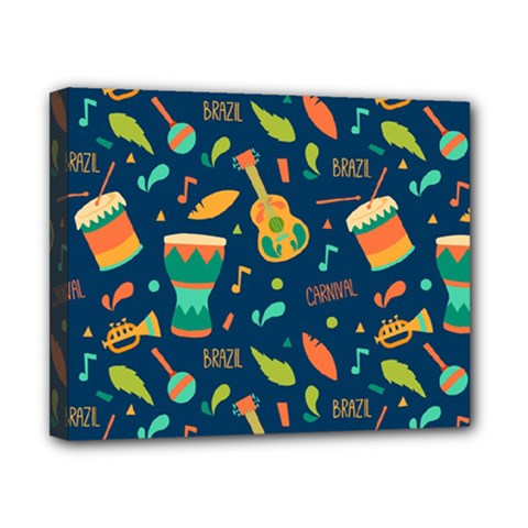 Brazil Musical Instruments Seamless Carnival Pattern Canvas 10  X 8  (stretched) by Vaneshart