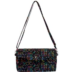 Seamless Pattern With Love Symbols Removable Strap Clutch Bag by Vaneshart