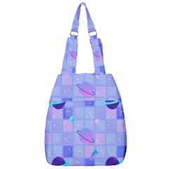 Seamless Pattern Pastel Galaxy Future Center Zip Backpack