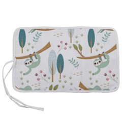 Pattern Sloth Woodland Pen Storage Case (l) by Vaneshart