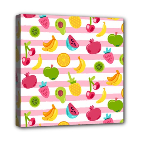 Tropical Fruits Berries Seamless Pattern Mini Canvas 8  X 8  (stretched) by Vaneshart