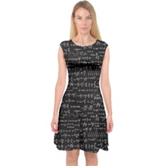 Math Equations Formulas Pattern Capsleeve Midi Dress by Vaneshart