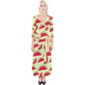 Watermelon Pattern Quarter Sleeve Wrap Maxi Dress View1