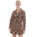 Swimmer 20s Brown Women s Long Sleeve Casual Dress View1