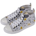 Doodle Seamless Pattern With Autumn Elements Women s Mid-Top Canvas Sneakers View2