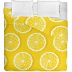 Lemon Fruits Slice Seamless Pattern Duvet Cover Double Side (king Size) by Vaneshart