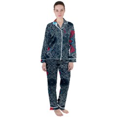 Abstract Decorative Background Ornament With Mosaic Elements Satin Long Sleeve Pyjamas Set by Vaneshart