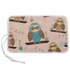 Seamless Pattern Owls Dream Cute Style Fabric Pen Storage Case (l) by Vaneshart