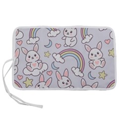 Seamless Pattern With Cute Rabbit Character Pen Storage Case (l) by Vaneshart