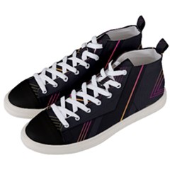 Gradient Geometric Shapes Dark Background Men s Mid-top Canvas Sneakers by Vaneshart