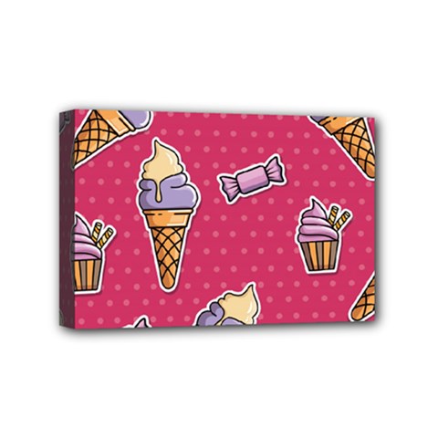 Seamless Pattern Patches With Ice Cream Mini Canvas 6  X 4  (stretched) by Vaneshart