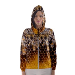 Honeycomb With Bees Women s Hooded Windbreaker by Vaneshart