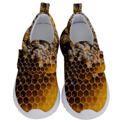 Honeycomb With Bees Kids  Velcro No Lace Shoes by Vaneshart