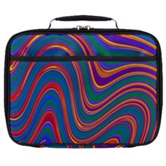 Gay Pride Rainbow Wavy Thin Layered Stripes Full Print Lunch Bag by VernenInk