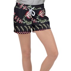 Peace Flower Velour Lounge Shorts by DeneWestUK