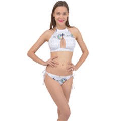 Ipaused2 Cross Front Halter Bikini Set by ChezDeesTees