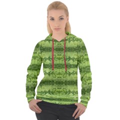 Watermelon Pattern, Fruit Skin In Green Colors Women s Overhead Hoodie by Casemiro