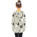 Cute cat seamless pattern Kids  Double Breasted Button Coat View2