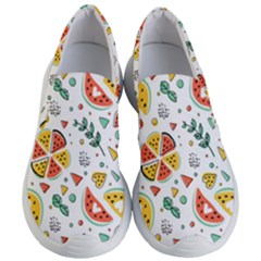 Seamless-hipster-pattern-with-watermelons-mint-geometric-figures Women s Lightweight Slip Ons by Vaneshart