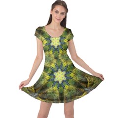 Fractal Fantasy Design Background Cap Sleeve Dress by Vaneshart