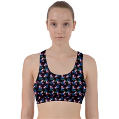 Goth Girl In Blue Dress Black Pattern Back Weave Sports Bra by snowwhitegirl