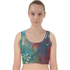 Flower Dna Velvet Racer Back Crop Top by RobLilly