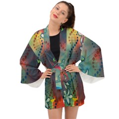 Flower Dna Long Sleeve Kimono by RobLilly