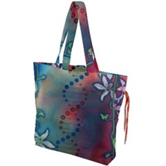 Flower Dna Drawstring Tote Bag by RobLilly