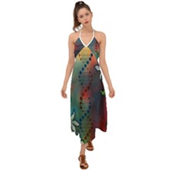 Flower Dna Halter Tie Back Dress  by RobLilly