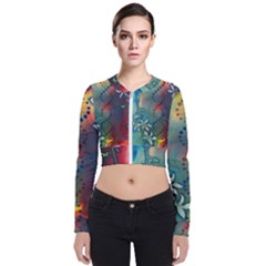 Flower Dna Long Sleeve Zip Up Bomber Jacket by RobLilly