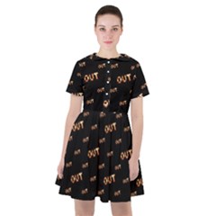 Out Word Motif Print Pattern Sailor Dress by dflcprintsclothing