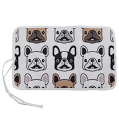 Dog French Bulldog Seamless Pattern Face Head Pen Storage Case (s) by BangZart