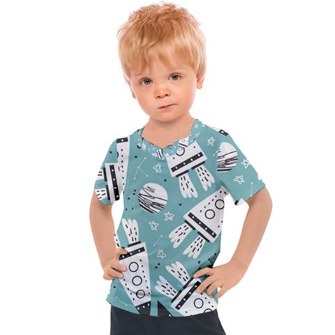 Cute Seamless Pattern With Rocket Planets Stars Kids  Sports Tee by BangZart