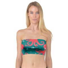 Cute Smiling Red Octopus Swimming Underwater Bandeau Top by BangZart