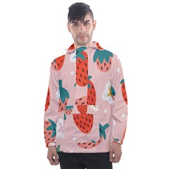 Strawberry Seamless Pattern Men s Front Pocket Pullover Windbreaker by BangZart