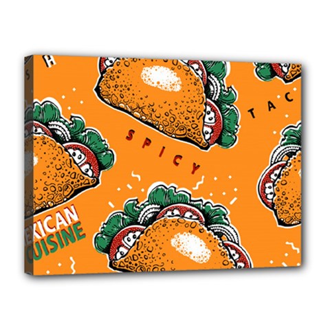 Seamless Pattern With Taco Canvas 16  X 12  (stretched) by BangZart