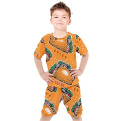 Seamless Pattern With Taco Kids  Tee And Shorts Set by BangZart