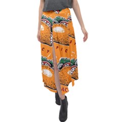 Seamless Pattern With Taco Velour Split Maxi Skirt by BangZart