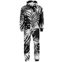 Black and white tropical leafs pattern, vector image Hooded Jumpsuit (Men)  View1