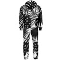 Black and white tropical leafs pattern, vector image Hooded Jumpsuit (Men)  View2