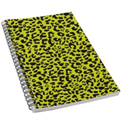 Leopard Spots Pattern, Yellow And Black Animal Fur Print, Wild Cat Theme 5 5  X 8 5  Notebook by Casemiro