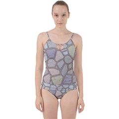 Cartoon Colored Stone Seamless Background Texture Pattern Cut Out Top Tankini Set by BangZart