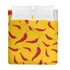 Chili Vegetable Pattern Background Duvet Cover Double Side (full/ Double Size) by BangZart