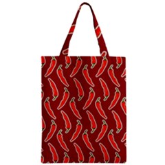 Chili Pattern Red Zipper Classic Tote Bag by BangZart