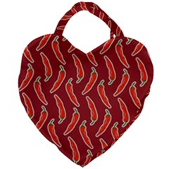 Chili Pattern Red Giant Heart Shaped Tote by BangZart